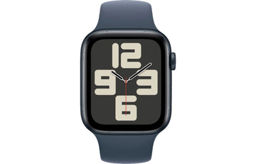 Apple Watch SE 2 GPS, 44mm Midnight Aluminium Case with Storm Blue Sport Band - M/L - Very Good
